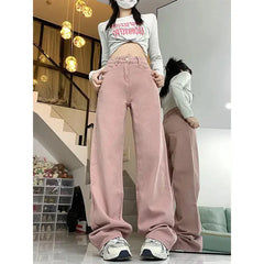 Lunivop High Waist Wide Leg Denim Jeans Women's Spring Autumn New Faion Slimming Casual Floor Length Denim Jeans Sli Versatile