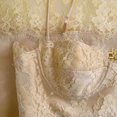 Lunivop Spring Summer New Lace Decoration Women Dress Spaghetti Strap Backless Sleeveless Bodycon Short Dresses Female