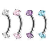 Lunivop Stainless Steel Eyebrow Barbell Piercing Earrings Cubic Zirconia Helix Ring Labret Lip Nose Piercing Eyebrow Jewelry