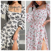 Lunivop Spring and Autumn Amazon Cross border Trade European and American Women's Fashion Street Sexy Split Long Dress Casual Dress