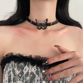 Lunivop Y2k Personalized Butterfly PU Choker Necklace For Women Egirl Goth Vintage Jewelry Fashion Aesthetic Scene 2000s EMO Accessories