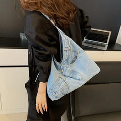 Lunivop Spicy Girl Denim Cloth Tote Bag for Women New Large Capacity Fashionable Design Ins Versatile Shoulder Bags