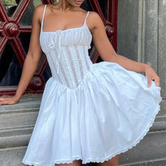 Lunivop Casual Women's Dresses for Parties Mini Sleeveless White Birthday Dress Fashion A Line Sexy Dresses Woman