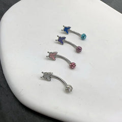 Lunivop Eyebrow Stud Small Butterfly Mud Ball Dripping Oil Glitter ROOK Lip Piercing Puncture Jewelry Ear Tragus Pierced