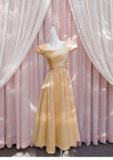 Lunivop Solid Minimalist Dresses For Women Square Collar High Waist Short Sleeve Elegant Dress Female 2025 New Clothing