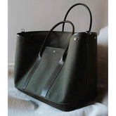 Lunivop Large Capacity Canvas Tote Bag Women's Commuter Shoulder Crossbody Bag Stylish British Style PU Leather Single Strap Handbag