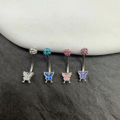 Lunivop Eyebrow Stud Small Butterfly Mud Ball Dripping Oil Glitter ROOK Lip Piercing Puncture Jewelry Ear Tragus Pierced