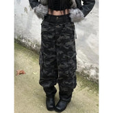 Lunivop Women's Camouflage Cargo Pants Baggy Aesthetic Parachute Pants Harajuku Japanese 2000s Style Y2k Vintage Trousers Trashy Clothes