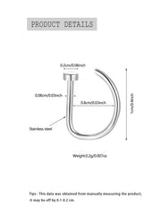 Lunivop New Curved Barbells Fake Nose Piercing D Shaped Tragus Helix Stud Earring Hoop Septum Stainless Steel Ring Nostril Body Jewelry