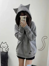 Lunivop Kawaii Sweet Gothic Hoodies Women Japanese Style Y2k Harajuku Cute Cartoon Print Zipper Hooded Loose Sweatshirt New