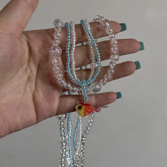 Lunivop Boho Kpop Colorful Sugar Star Tassel Pendant Choker Necklace for Women Sweet Love Heart Chain Aesthetic Y2K Jewelry Accessories