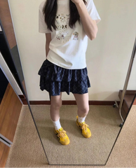 Lunivop Funny T Shirts Women Cartoon Printed Summer Fashion Sweet O Neck Short Sleeve Loose Y2k Tops Female Casual Tshirt