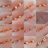 Lunivop Needles Gold Color Simple Small Butterfly Stud Earrings for Women Hypoallergenic Daily Wear Ear Girls Pierc Gifts