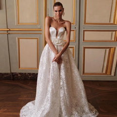 Lunivop Elegant Sweetheart Neck Wedding Dresses Custom Made A-line Dress For Bride Graceful Appliques Bridal Gown Vestido De Novia