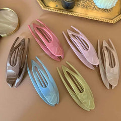 Lunivop Korean Colorful Plastic Hair Claw for Women Fashion Hollow Oval Geometric Duckbill Hairpin Ponytail Holder Hair Accessories