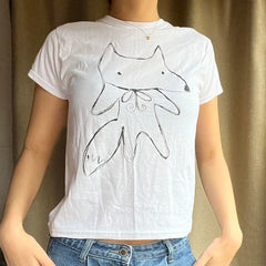 Lunivop Punk Letter Print Cute Crop Tops Y2k Clothes Vintage Women's Streetwear T-Shirts Gothic Grunge Emo Girls Aesthetic Slim Baby Tee