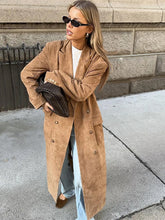 Lunivop Vintage Lapel Double-Breasted Women's Coats Casual Solid Long Sleeved Jackets For Woman Autumn Winter Long Chic Streetwear Tops