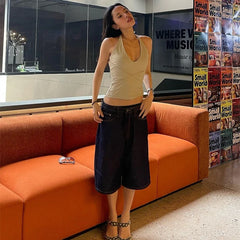 Lunivop Korean Fashion Casual Backless Tank Top Sexy Sleeveless Halter Camis Tank Tops Summer Streetwear Slim Fit Retro Vest