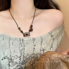 Lunivop Camera Pendant Necklace Spice Girl Hip Hop Retro Long Rope Sweater Chain Necklaces Women Fashion Jewelry Gifts