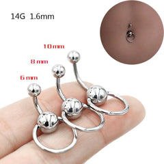Lunivop Surgical Belly Button Rings for Women Nombril Ombligo Navel Ring Earrings Stainless Steel Barbell Round Body Piercing Jewelry