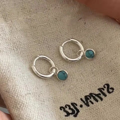 Lunivop Silver Turquoise Ear Loops Stud Earrings For Women Fashion 18k Gold Fine Jewelry Party Gifts Simple