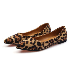 Lunivop Woman Leopard pattern flats soft bottom flock shoes women espadrilles pointed toe ballerina ladies shoes animal prints moccasins