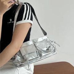 Lunivop Nylon Blue Shoulder Bags Purse Women New Hot Girls Pocket Chic Casual Handbag Female Harajuku Aesthetic Underarm Bag Y2k