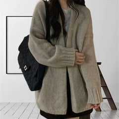 Lunivop Oversized Open Front Knit Cardigan for Women Comfy Sweater Coat Female Open-front Duster Cardi Casual Chic Autumn Winter Outfit
