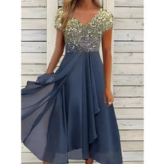 Lunivop Summer New Women's Dress Urban Casual Fashion Chiffon Splicing
