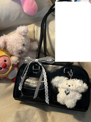 Lunivop Women's Handbag 2025 New Sle Ribbon oulder Commuter Bag Versatile Faionable Korean Sle PU Leather Bag