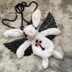 Lunivop Sweet Cool Y2k Backpacks Women Gothic Dark Plush Rabbit Cross Angel Wings Mini Backapck Hot Girls Subculture Mochila