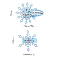 Lunivop 2PCS New Princess Snowflake Girls Lovely Hairpins Children Headwear Hairgrip Hair Clips Barrettes Hair Accessories