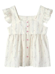 Lunivop Floral Vintage Sweet Tanks Women Elegant Slim Flying Sleeve Casual Tanks Tops French Retro Square Collar Female Summer Tops