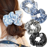 Lunivop Korean Stripe Hair Scrunchies Tie Elegant Simple Large Hair Ropes Rubber Bands Ponytail Headwear Hair Accessories For Girls New