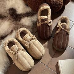 Lunivop Snow Boots Women Bowknot Cotton Shoes Thick Platform Ankle Boots for Women Fur Warm Ankle Plush Warm Ankle Boot Zapatos De Mujer