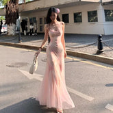Lunivop Rendering Floral Dress Women's Summer Super Fairy Gauze Skirt Sexy Hip-hugging Waist Slim Fishtail
