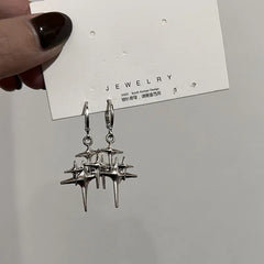 Lunivop Y2K Goth Liquid Heart Star Pendant Earrings Women Zircon Love Dangle Earring Gothic Irregular Tassel Earrings