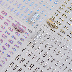 Lunivop 1 piece 5D punk goth rock hot stamping nail stickers high quality rose gold silver number letters love design nail art stickers