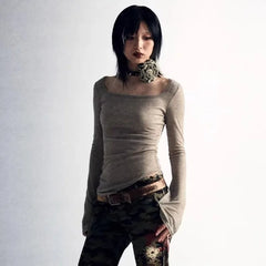 Lunivop American Slim Fit Printed T-shirt for Women 2025 Early Spring New Bottoming Tops Mujer Y2k Long Sleeved O-neck Tee Shirt