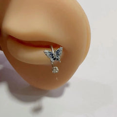 Lunivop Blue Butterfly Lip Ring C Ring Horseshoe Ring Mud Ball Lip Labret Piercing Jewelry Stainless Steel Earrings Septum Piercing