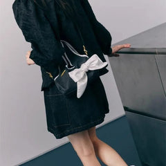 Lunivop Harajuku Bow Y2k Handbag Women Vintage Zipper Casual Crossbody Bags Purse Ladies Retro Handle Pink Messenger Bag Chic