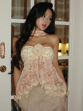 Lunivop Printed Sexy Strapless Scarf Collar Flower Women Tank Top Pink Irregular Off Shoulder Top Spring Slim Casual Streetwear