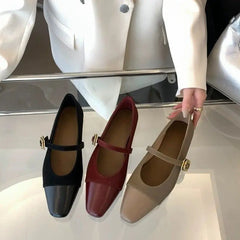 Lunivop New Spring Designer Mary Jane Shoes Women's Elegant Square Toe Shoes Women Flat Shoes Fashion Casual Dress Outdoor Ballerinas