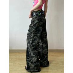 Lunivop Women Camouflage Cargo Pants Baggy Y2k Sweatpants Streetwear Oversize Pants Vintage Harajuku 90s Aesthetic Trousers Clothes 2024