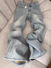 Lunivop Thiened Fce High Waist Bell Bot Jeans Women Winter New Sle Elastic Slimming Wide Leg Hoof Pants Casual Cotton...