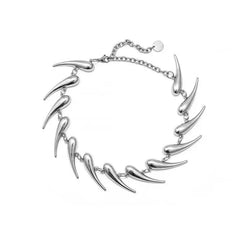 Lunivop Punk Hip Hop Silver Color Rivet Chain Choker Necklace for Men Women Exaggerated Metal Water Drop Thorn Short Necklaces Jewelry
