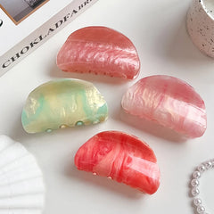 Lunivop 8CM Colorful Semicircle Acrylic Hair Clip Hairpins Women Hair Crab Hair Claws Women Make Up Washing Tool Hair Accessories 