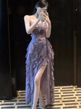 Lunivop Women Elegant Sexy Romantic Style Purple Off Apricot Strap Ruffles Floral Long Midi Dress Birthday Party Luxury Designer New