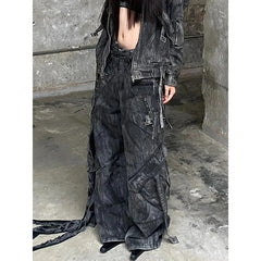 Lunivop Vintage High Waisted Jeans Street Fashion Hip Hop Washed Distressed Baggy Jeans Women Clothing Casual Straight Women Jeans Pants