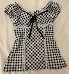 Lunivop T Shirts Y2k Clothes 2000s Lattice Casual Women Clothing Crop Tops Graphic T shirt Kpop Harajuku Kawaii Body Tee Sweet Girl Top